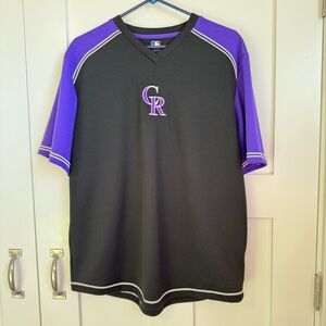 Colorado Rockies Genuine Merchandise Black Purple Jersey‎ Shirt Men's Size Large